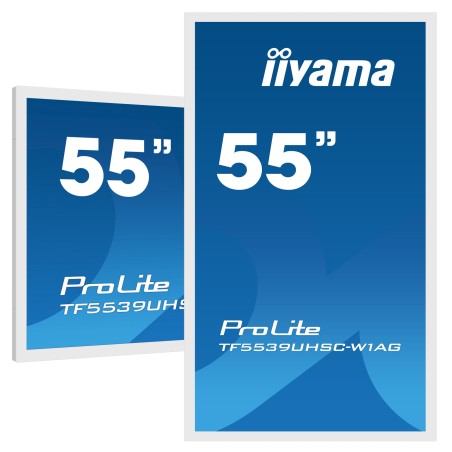 iiyama 55" PCAP WHITE Anti-glare Display - Crisp Clarity and Sleek Design for Enhanced Viewing Experience (TF5539UHSC-W1AG)
